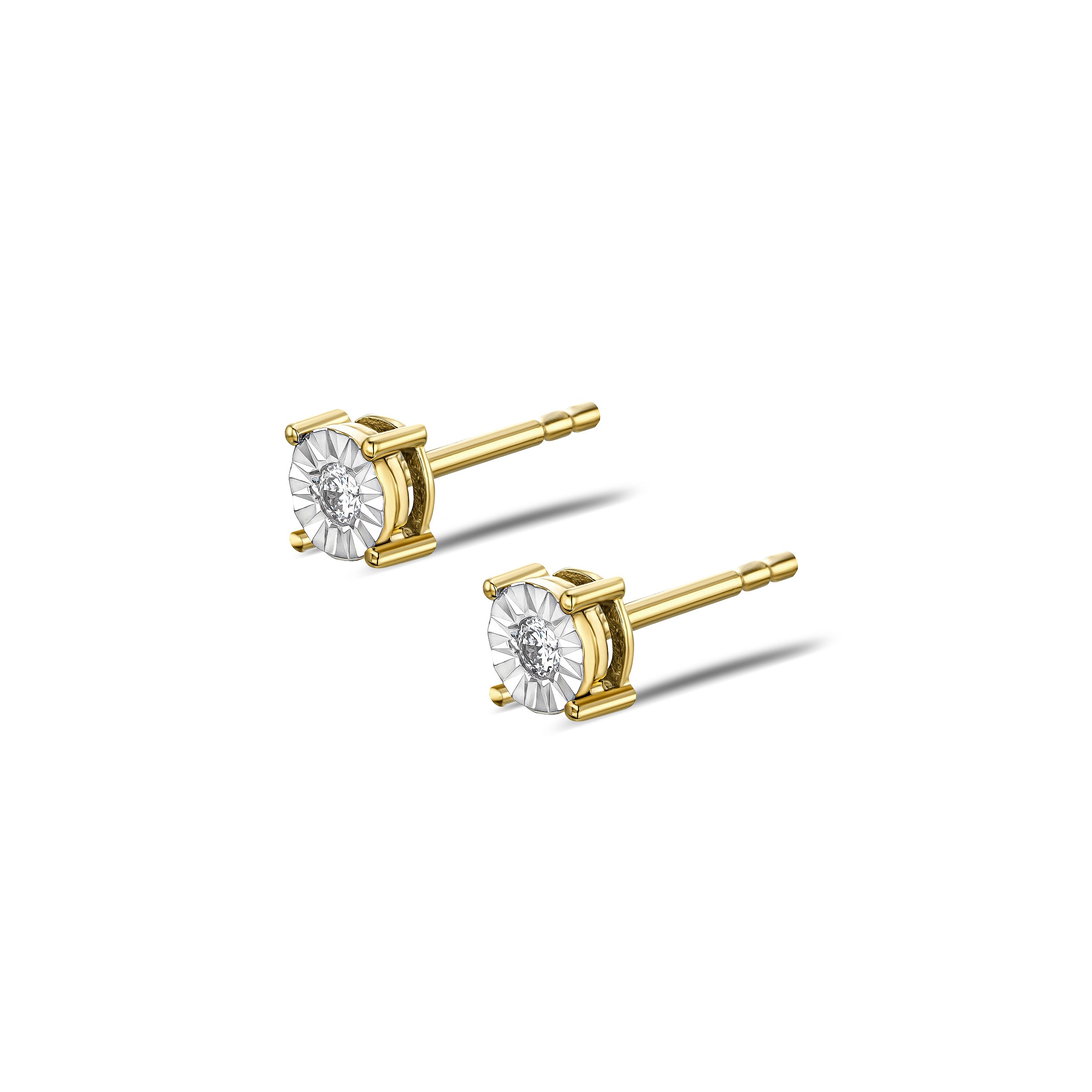 Lab Diamond Stud Earrings 5mm 0.10ct H/Si in 18K Gold Vermeil